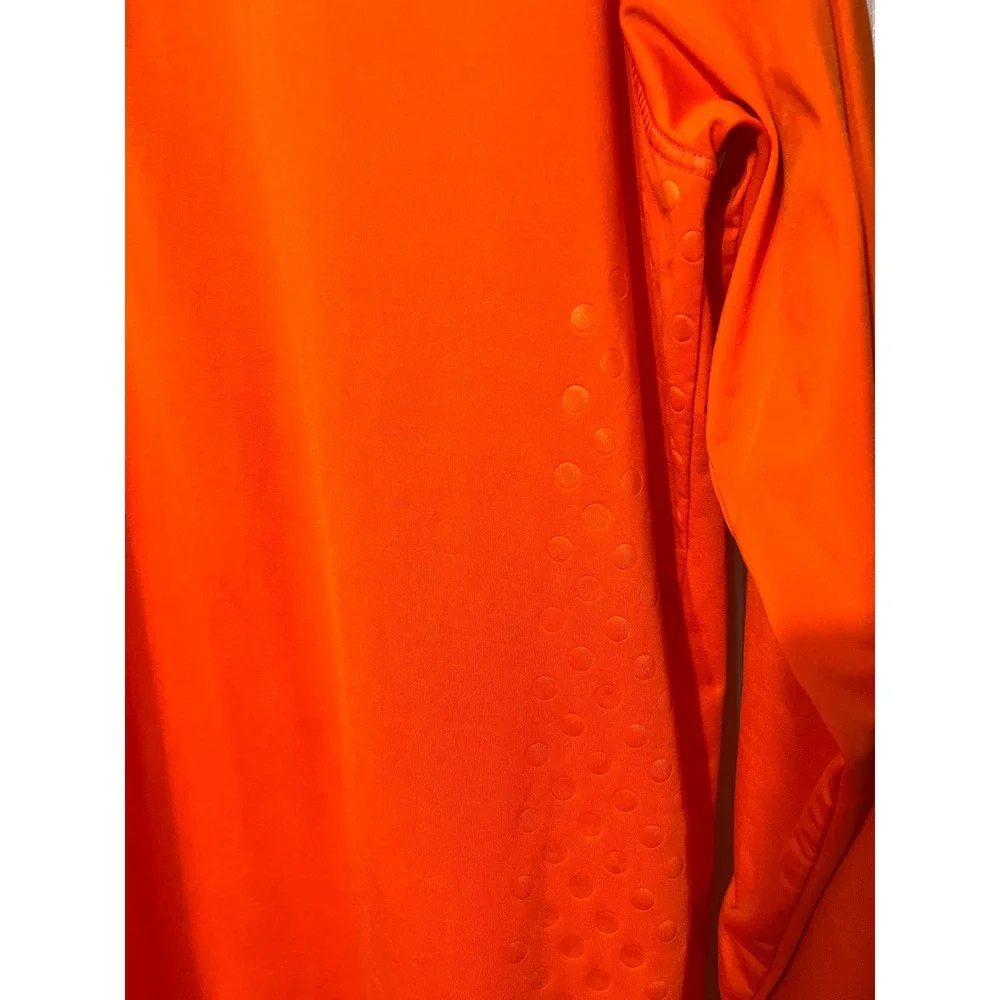 Slazenger Mens XL Orange Quarter Zip Pullover Long Sleeve Active Golf Top Pocket